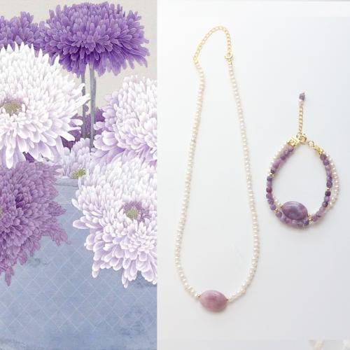 Parures de bijoux, améthyste, avec perle d'eau douce cultivée & laiton, bijoux de mode & styles différents pour le choix, plus de couleurs à choisir, Vendu par PC