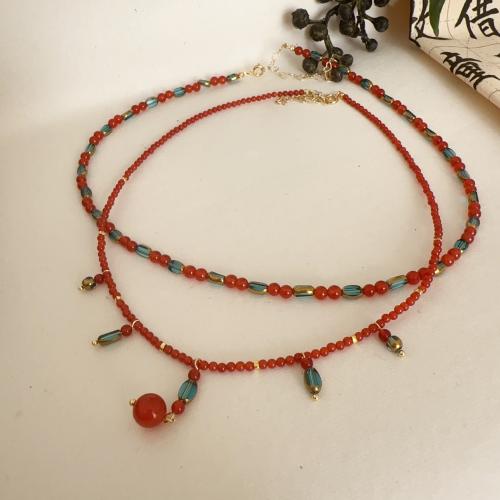 Natural Gemstone Necklace, fashion jewelry & different designs for choice, more colors for choice, Sold By PC