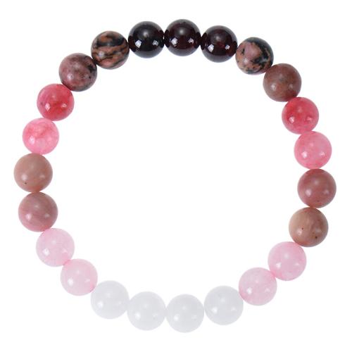 Gemstone Bracelets, Natural Stone, with Elastic Thread, handmade, fashion jewelry & Unisex & different styles for choice, mixed colors, Length:6.6-8.5 cm, Sold By PC