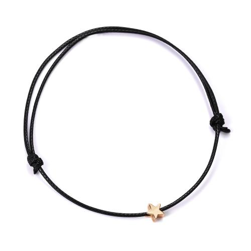 Fashion Create Wax Cord Bracelets, Brass, with Wax Cord, KC gold color plated, fashion jewelry & handmade & Unisex, more colors for choice, Length:21-32 cm, Sold By PC