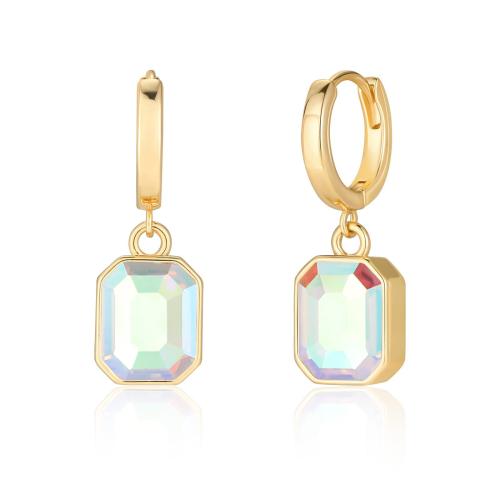 Cubic Zirconia Micro Pave Brass Earring, plated, micro pave cubic zirconia & for woman, more colors for choice, 34x12mm, Sold By Pair