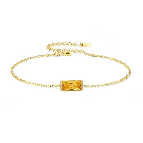 Bracelet cubique en laiton zircon pavent, avec 3CM chaînes de rallonge, Placage, pavé de micro zircon & pour femme, plus de couleurs à choisir, Longueur:Environ 17 cm, Vendu par PC