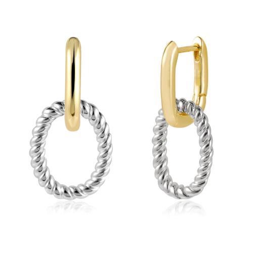 Huggie Hoop Drop Earring, Brass, plated, different styles for choice & for woman, gold, Sold By Pair