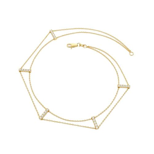 Cúbicos Circonia pulsera Latón Micro pavimenta, metal, con 3CM extender cadena, chapado, micro arcilla de zirconia cúbica & para mujer, más colores para la opción, longitud:aproximado 17 cm, Vendido por UD