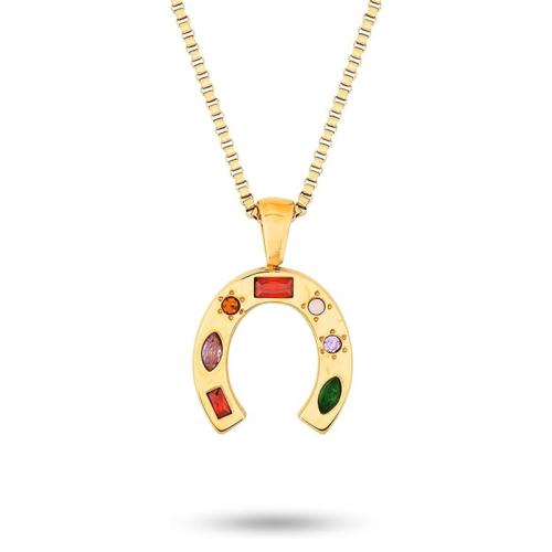 Circón cúbico Micro pavimentar collar de cobre amarillo, metal, chapado, micro arcilla de zirconia cúbica & para mujer, más colores para la opción, longitud:aproximado 41-50 cm, Vendido por UD