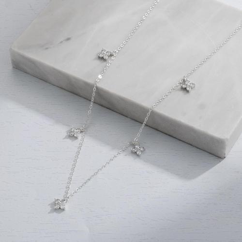 Cubic Zircon Micro Pave Brass Necklace, plated, micro pave cubic zirconia & for woman, more colors for choice, Length:Approx 41-50 cm, Sold By PC