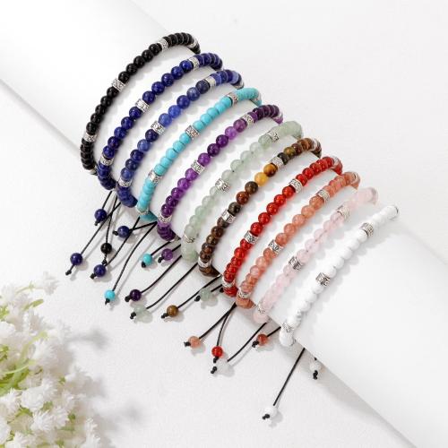 Gemstone Bracelets, with Wax Cord, handmade, different materials for choice & Unisex, more colors for choice, Length:Approx 19 cm, Sold By PC