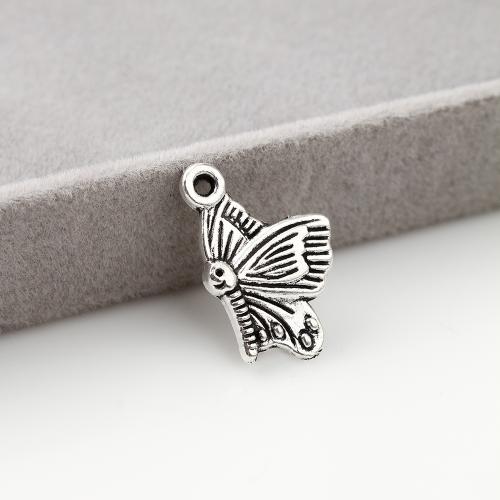 Tibetan Style Animal Pendants, Butterfly, antique silver color plated, DIY, 20x13x2mm, 400PCs/KG, Sold By KG