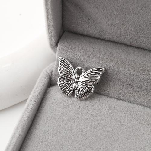 Tibetan Style Animal Pendants, Butterfly, antique silver color plated, DIY, 14x29x2mm, 400PCs/KG, Sold By KG