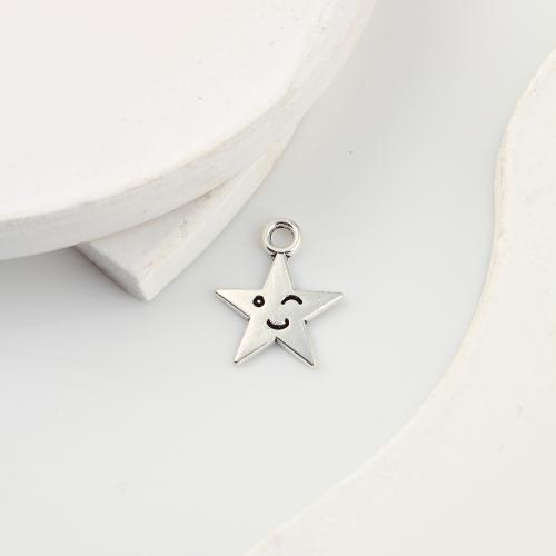 Tibetan Style Star Pendant, antique silver color plated, DIY, 16x13x1mm, 500PCs/KG, Sold By KG