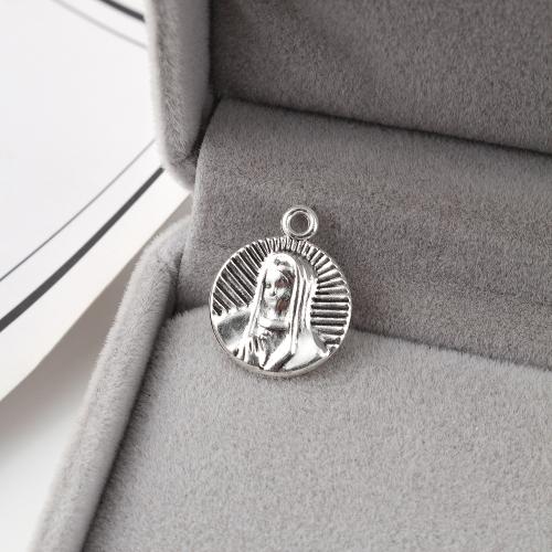 Tibetan Style Pendants, Round, antique silver color plated, DIY, 13x14x2mm, 750PCs/KG, Sold By KG