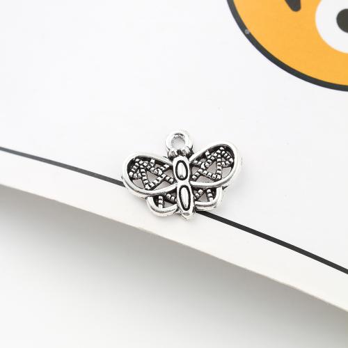 Tibetan Style Animal Pendants, Butterfly, antique silver color plated, DIY, 18x22x19mm, 850PCs/KG, Sold By KG