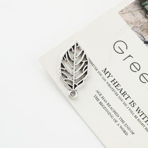 Tibetan Style Leaf Pendants, antique silver color plated, DIY, 14x2x27mm, 550PCs/KG, Sold By KG