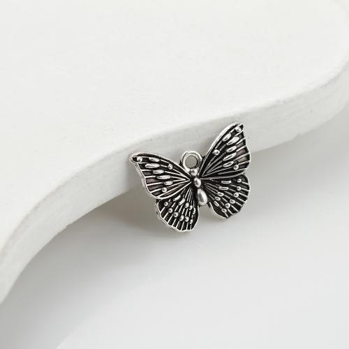 Tibetan Style Animal Pendants, Butterfly, antique silver color plated, DIY, 17x1x13mm, 950PCs/KG, Sold By KG