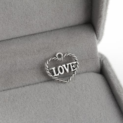 Tibetan Style Heart Pendants, antique silver color plated, DIY, 15x2x13mm, 1400PCs/KG, Sold By KG