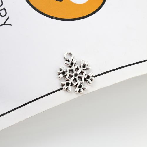 Tibetan Style Pendants, Snowflake, antique silver color plated, DIY, 14x1x18mm, 1100PCs/KG, Sold By KG