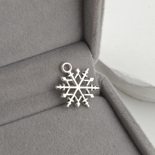 Pendentifs en alliage de zinc, flocon de neige, Plaqué de couleur d'argent, DIY, 16x1x20mm, 750PC/kg, Vendu par kg