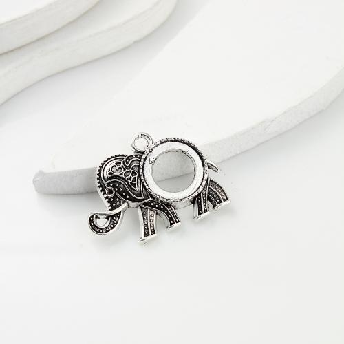 Tibetan Style Animal Pendants, Elephant, antique silver color plated, DIY, 29x3x21mm, 400PCs/KG, Sold By KG