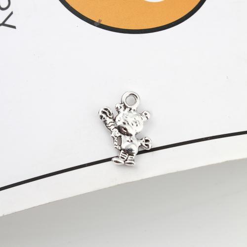 Tibetan Style Animal Pendants, Bear, antique silver color plated, DIY, 10x3x15mm, 850PCs/KG, Sold By KG