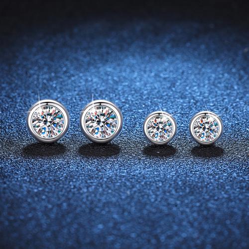 925 Sterling Silver Stud Earring, Round, different styles for choice & for woman, Sold By Pair