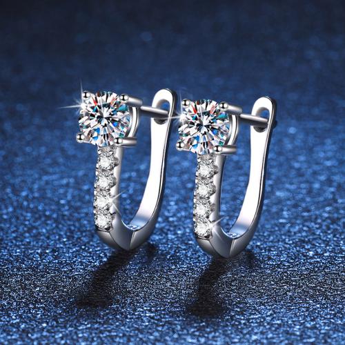 925 Sterling Silver Stud Earring, different materials for choice & for woman, earring length 15-20mm, Sold By Pair