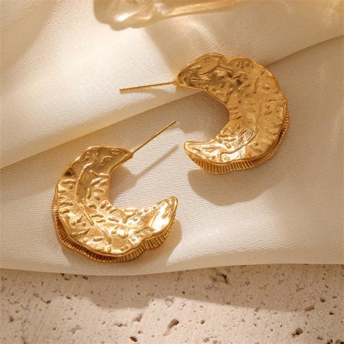 Pendientes de Acero Inoxidable, acero inoxidable 304, 18K chapado en oro, Joyería & diferentes estilos para la opción & para mujer, dorado, Vendido por Par