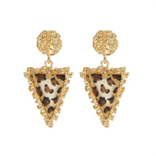 Tibetan Style Stud Earring, with Resin, Triangle, fashion jewelry & for woman, more colors for choice, 60x30mm, Sold By Pair