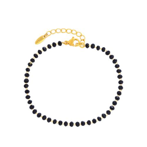 Bracelet en alliage de zinc, avec verre, avec 3cm chaînes de rallonge, bijoux de mode & unisexe, plus de couleurs à choisir, Longueur:Environ 17.5 cm, Vendu par PC