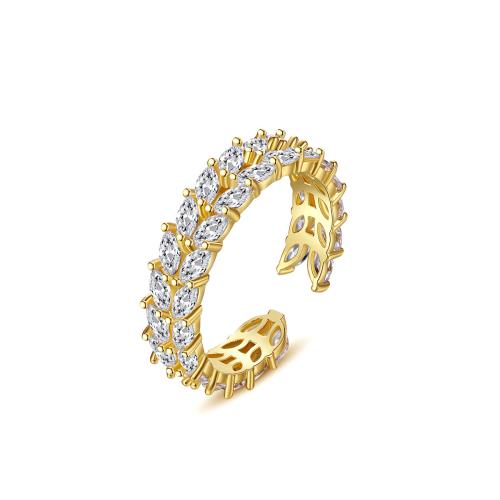 Cubic Zirconia Micro Pave Brass Ring, fashion jewelry & micro pave cubic zirconia & for woman, more colors for choice, Sold By PC