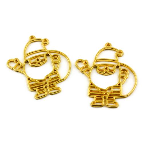 Tibetan Style Pendants, Santa Claus, gold color plated, DIY, 44x52mm, 100PCs/Bag, Sold By Bag