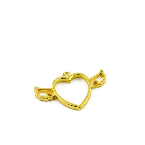 Tibetan Style Heart Pendants, gold color plated, DIY, 37x21mm, 100PCs/Bag, Sold By Bag