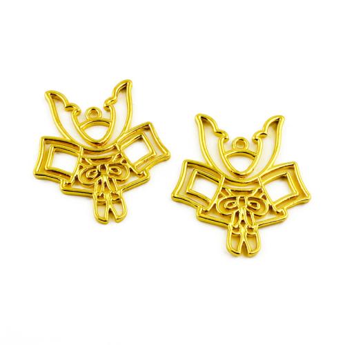 Tibetan Style Pendants, gold color plated, DIY, 39x44mm, Sold By Bag