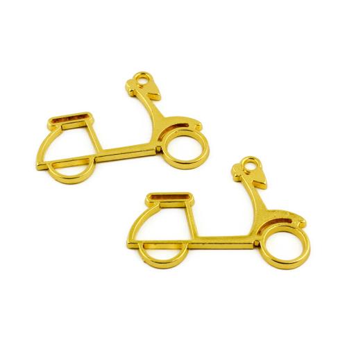 Vehicle Shaped Tibetan Style Pendants, Motorcycle, gold color plated, DIY, 46x34mm, 100PCs/Bag, Sold By Bag