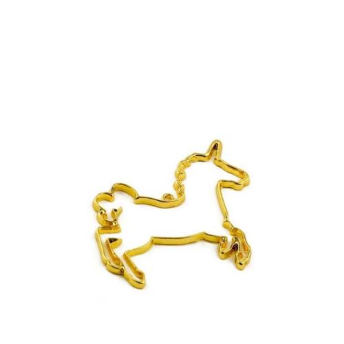 Tibetan Style Animal Pendants, Unicorn, gold color plated, DIY, 39x35mm, 100PCs/Bag, Sold By Bag