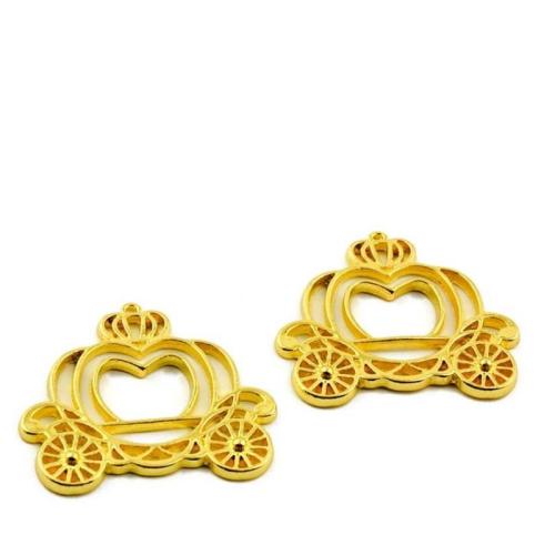 Vehicle Shaped Tibetan Style Pendants, Pumpkin Car, gold color plated, DIY, 36x32mm, 100PCs/Bag, Sold By Bag