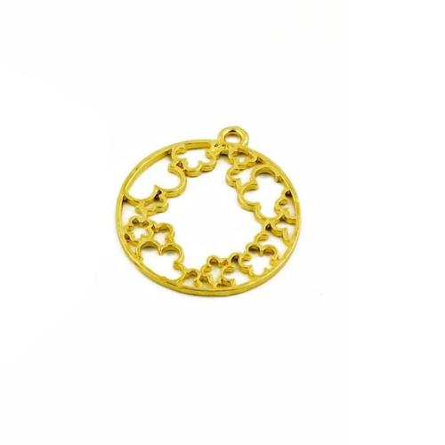 Tibetan Style Pendants, Round, gold color plated, DIY, 29x33mm, 100PCs/Bag, Sold By Bag