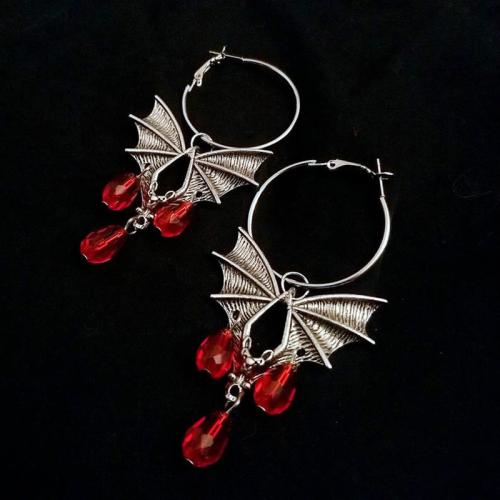 Tibetan Style Lever Back Earring, with Crystal, plated, Halloween Design & for woman & hollow, original color, 5-7cm, Sold By Pair