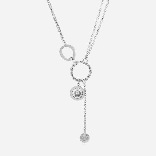 Stainless Steel Jewelry Necklace, 304 Stainless Steel, with 50mm extender chain, plated, fashion jewelry & for woman & hollow, more colors for choice, Length:400 mm, Sold By PC