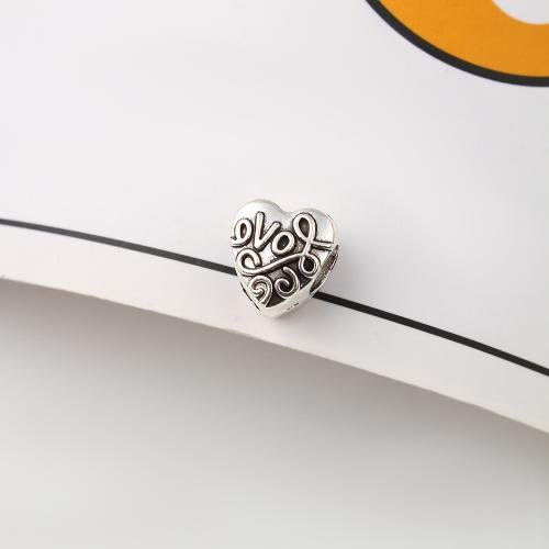 Tibetan Style Heart Beads, antique silver color plated, DIY, 10x10x8mm, 400PCs/KG, Sold By KG