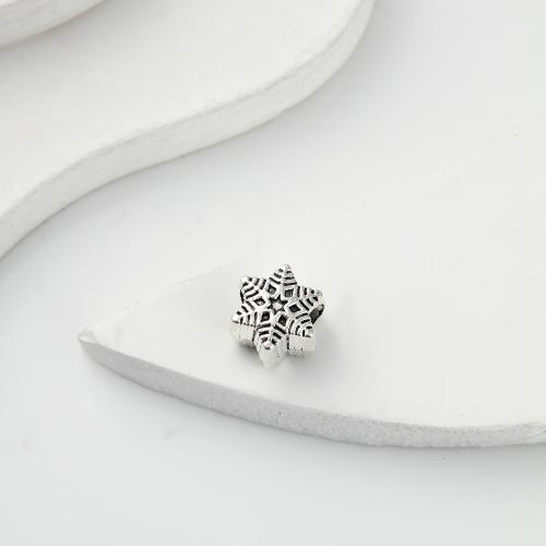 Tibetan Style Jewelry Beads, Snowflake, antique silver color plated, DIY, 9x6x9mm, 650PCs/KG, Sold By KG