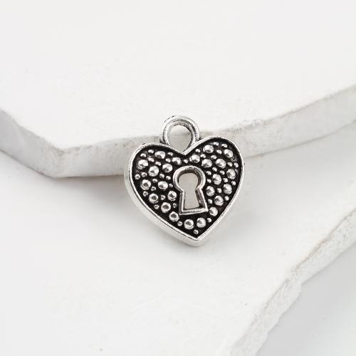 Tibetan Style Heart Pendants, antique silver color plated, DIY, 13x3x13mm, 1400PCs/KG, Sold By KG