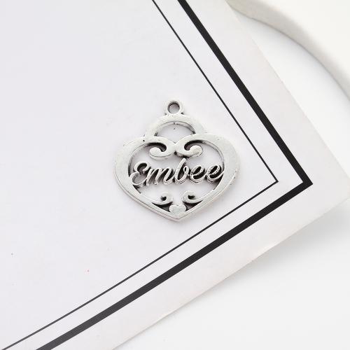 Tibetan Style Heart Pendants, antique silver color plated, DIY, 25x2x24mm, 400PCs/KG, Sold By KG