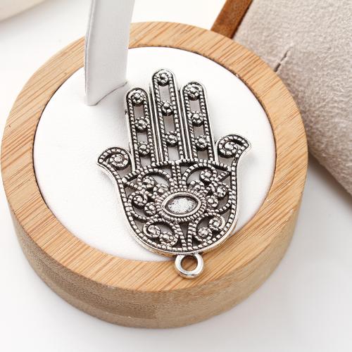 Zinklegierung Hand Anhänger, Hamsa, antik silberfarben plattiert, DIY, 30x2x45mm, 150PCs/kg, verkauft von kg