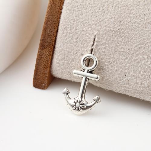 Tibetan Style Ship Wheel & Anchor Pendant, antique silver color plated, DIY, 13x3x20mm, 900PCs/KG, Sold By KG