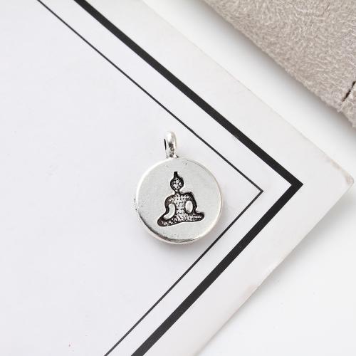 Tibetan Style Pendants, Round, antique silver color plated, DIY, 15x2x19mm, 500PCs/KG, Sold By KG