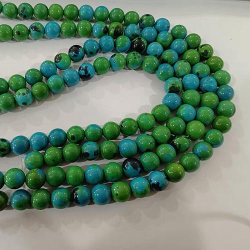 Lapis Beads, Round, polished, DIY & different size for choice, cyan, Sold Per Approx 14.1 Inch Strand