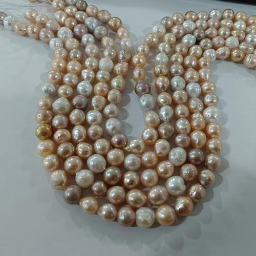 Cultured Baroque Freshwater Pearl Beads, Teardrop, DIY, mixed colors, 8-9mm, Approx 45PCs/Strand, Sold By Strand