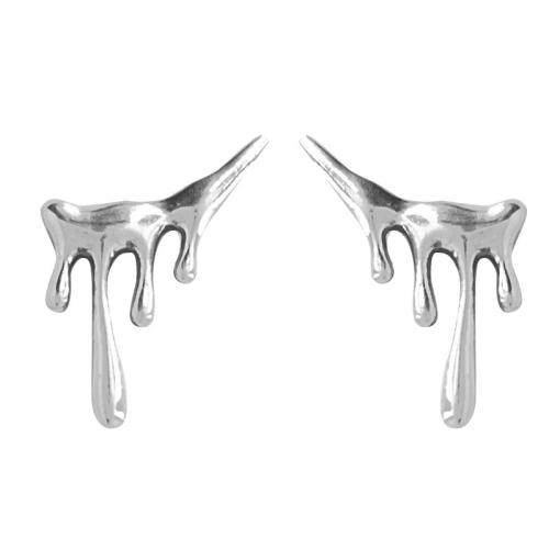 Tibetan Style Stud Earring, fashion jewelry & for woman, platinum color, 19x13mm, Sold By Pair