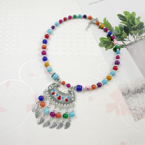 Tibetan Style Jewelry Necklace, with Plastic, fashion jewelry & for woman, more colors for choice, Length:Approx 40 cm, Sold By PC