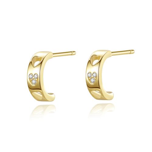 Pendientes de Micro Pavé de Zirconía Cúbica en Plata de Ley, Plata de ley 925, Joyería & micro arcilla de zirconia cúbica & para mujer, 7.80x2.50mm, Vendido por Par